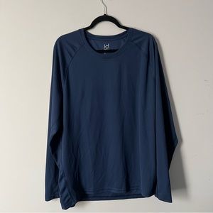 Men’s Ideology Scoop Neck Long Sleeve Performance Tee in Indigo Sea
